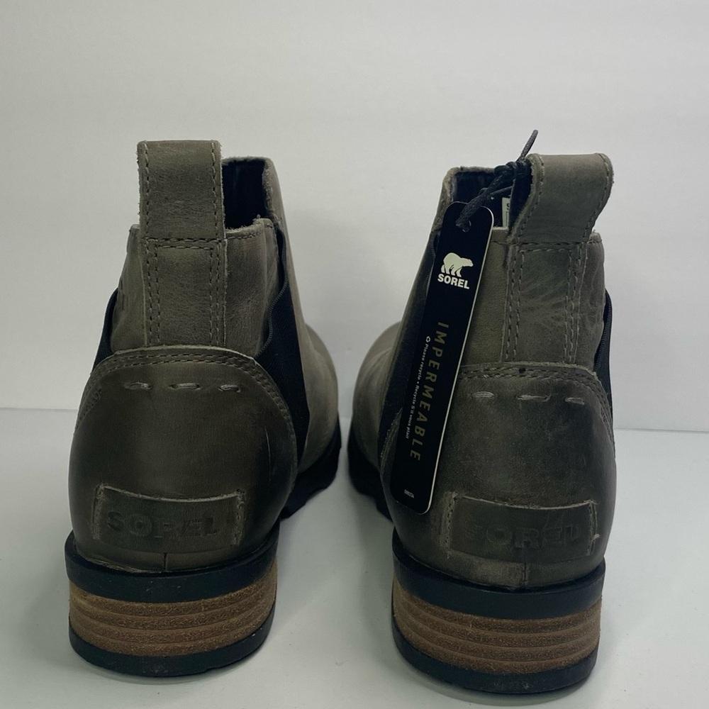 Sorel Emelie Chelsea NEW IN BOX Waterproof Boots Brown grey mushroom size‎ 7 - Picture 3 of 11
